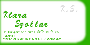 klara szollar business card